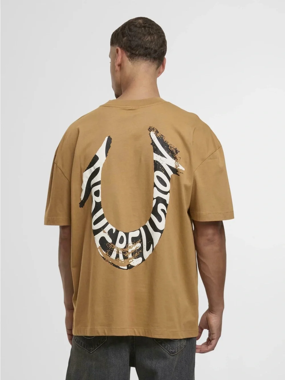 True Religion Men's Painted Puff Print Horseshoe Oversized Tee ‼️NWT‼️